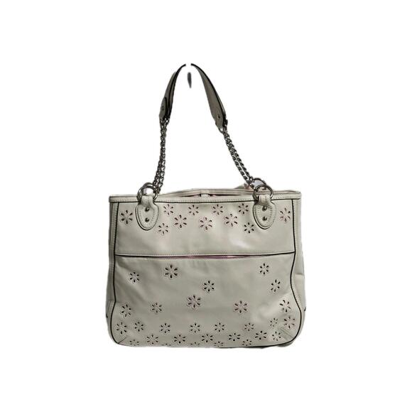 Coach Leather *Limited Edition* Poppy Eyelet Chain White - Picture 2 of 9